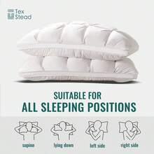 Feather Down Pillow, Ultra Soft Fluffy Bed Pillow, Breathable Comfort Sleeping Pillow For Side Back Sleepers, Bedroom Hotel Bedding Pillow - White - View 6