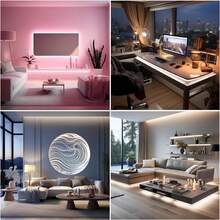 1pc, 1m-3 Meters, Ultra-Thin LED Strip Light, Multicolor Options, Touch Switch Adjustable Brightness, Button Switch Non-Adjustable Brightness, Bedroom, Living Room, Room, Bedside, Lighting Decoration, 320 LEDs Per Meter, Linear Light, 180 Degree Light Emission - white light - View 3
