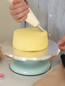 1pc Aluminum Alloy Cake Turntable, 10 Inch, Non-Slip Rotating Dessert Display Stand, Suitable For Cake Decorating Tools, Baking Tools, Kitchen Gadgets, Kitchen Accessories - White - View 9