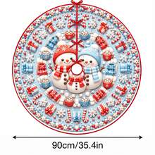 1件可愛雪人家庭禮品盒，聖誕樹裙圖案，優雅配色節日裝飾，5種尺寸，男女通用節日禮物，適用於居家與派對聖誕裝飾 - 雪人家庭 - 查看 12