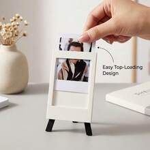 Mini Photo Frame With Desktop Easel Stand, Mini Picture Frame, Textured White Photo Holder, Suitable For Fujifilm Mini Display, Elegant Home & Office Desktop Decor, Birthday Anniversary Holiday Gift - Multicolor - View 4