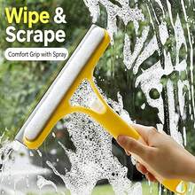 4-In-1 Glass Squeegee With Scrubber And Sprayer, 3-In-1 Window Cleaner, Multifunctional Handheld Window Squeegee, Sprays, Washes, And Wipes, For Windows, Tiles, Car Windshields, Mirrors, Bathroom Cleaning Tool, Kitchen, Bathroom, Home Household Items - Multicolor - View 10