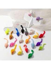 1pc/12pcs Colorful Small Mouse Cat Interactive Self-Entertainment Toy Cat Toy Pet Toy Random Color Pet Accessories Pet Toy - Multi-color - View 13