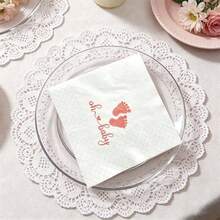 Pink "Oh Baby" Theme Napkins For Baby Shower Decorations, Suitable For Baby Shower Supplies, Gender Reveal Decor, Neutral Theme, New Mom Gifts, Disposable Napkins For Brunch Parties And Gender Reveal Parties - Multi-color - Pink Oh Baby Napkins - View 3