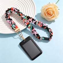 Scrunchie Teacher Lanyard With ID Badge Holder, Stretchy Neck Key Lanyards For Women Men Nurse, Breakaway Cute Retractable Keychains Holder Clip - Multicolor - View 12