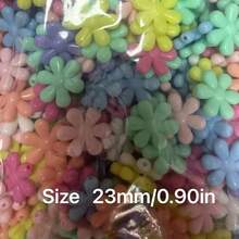 20PCS/50PCS Acrylic Colorful Six-Petal Snowflake Beads, Macaron Spring Color Sunflower Beads, Suitable For Handmade DIY Beading, Various Jewelry Matching, Crafts And Accessories Making - Colorful Six-petal Snowflake Beads - View 5