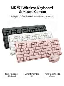 Logitech MK251 Wireless Office Keyboard And Mouse Set With Bluetooth Connection, Slim Design, Multi-Device Switching, Stand Function, And Efficient Input Experience. Pink - Pink - View 5