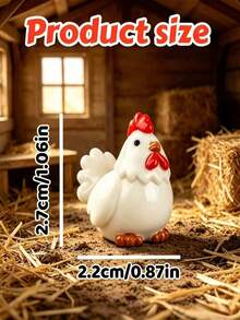 13pcs Mini Chicken Family Resin Figurines, Chicken Theme Desktop Garden Yard Decor, Resin Landscape Decoration, Suitable For Home Party Decoration - A - View 2