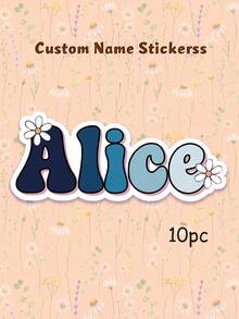 10pcs Custom Name Sticker,Retro Custom Name Decal For Water Bottles, Journals, Tablet, Mugs, Pencil Pouch, Customized Sticker Back To School Stationery Accessory - Multicolor - View 24