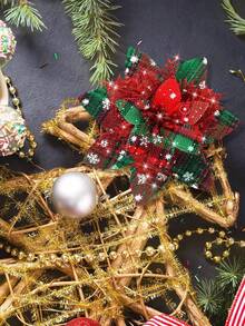 3pcs Set Shiny Red Christmas Decorations, Easy To Install And Place. Can Be Used To Decorate Christmas Trees, Also Suitable For Weddings And Various Holiday Scenes For Floral Arrangements, Enriching Decorative Layers And Creating A Rich Holiday Atmosphere. - A - View 5