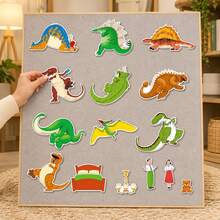 Quixorblex 1 Set Dinosaur Goodnight Felt Story , Storytelling Props, Educational Teaching Aid, Bedtime Learning Tool, Role Play & Classroom Learning Supplies - Multicolor - View 4