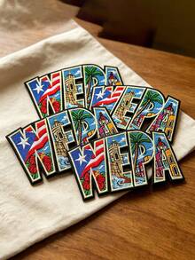 1pc/2pcs/3pcs/4pcs Wepa Collage Patch Script Travel Souvenir Embroidered Iron-On - Multicolor - View 10