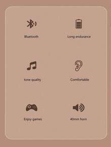 Wireless Headset With Jerry 5.3 Chip, Long Battery Life, Compatible With PC/IPad/Smartphones, For Music And Wireless Gaming - Khaki - View 4