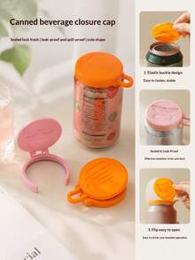 1Pc Silicone Can Dust Cover, Reusable Beverage Can Lid Dust Proof Bottle Mouth Cover, Leak Proof Can Topper For Soda Beer Cola, Fresh Keeping Can Cap Protector, Kitchen Bar Picnic Accessory, Easy Clean, Fits Standard Cans, Housewarming Gift - View 6
