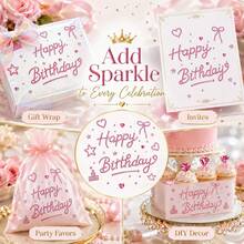 Happy Birthday Shiny Rhinestone Letter Stickers, Sparkling Crystal Gem Stickers, DIY Handmade Art Stickers, Suitable For Baby Shower Party Decoration - Multicolor - View 6