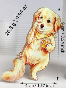 卡通黃金獵犬髮夾，可愛狗狗造型髮夾，手持蜂蜜罐與骨頭，可拆卸懸掛尾巴，可愛寵物動物髮飾，適合狗愛好者、女孩節日與日常配戴的禮物 - 彩色 - 查看 6
