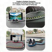 1pc Car Phone Holder Multi-Function Phone Mount Navigation Dashboard Center Console Fixed New 360° Rotating Red/Blue/White Edge Multiple Colors Available - A - View 7