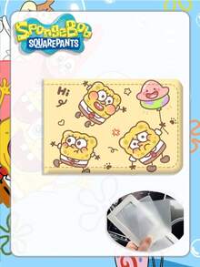 SpongeBob SquarePants Dompet Tempat Kartu Karakter Kartun Lucu, Kulit PU Lipat Ganda untuk Kartu Identitas dan Kartu Kredit, Kotak Penyimpanan Kartu Ringan Portabel, Cocok untuk Anak Laki-laki dan Perempuan untuk Penggunaan Sehari-hari. - MultiWarna - View 1