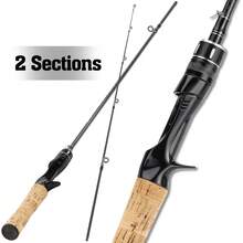 SOUGAYILANG 1pc 2-Section Casting/Spinning Dual-Use Fishing Rod, High Sensitivity Ultra-Lightweight Fishing Rod With Comfortable Wooden Handle And Smooth Ceramic Guides, Suitable For Beginners - Black - View 12