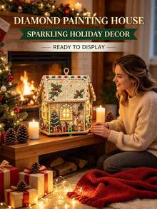 3D Christmas House Diamond Painting Set, Adult Version, Holiday Decoration, Handmade Christmas Tree Ornament, Home Craft Gift - A - View 2