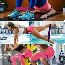 Set 5 buah Pita Resistensi Gradien Portabel untuk Yoga / Kebugaran / Pilates, Peralatan Latihan Kekuatan, Pita Elastis Berwarna-warni yang Dapat Ditumpuk - A - View 8