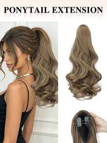 nimoki 16 Inch Wavy Ponytail Hair Extension Elegant Gripper Heat-Resistant Fiber Synthetic Suitable For Women's Parties And Daily Use - Multicolor - View 11
