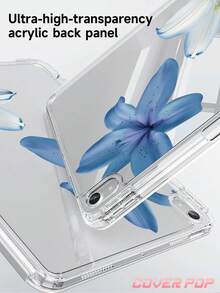 藍色木槿花保護殼，相容於 iPad Air 4/5 10.9 吋、7/8/9 10.2 吋、(A16) 11 吋 (第 11 代，2025)、內建 Apple Pencil 插槽，相容於 Galaxy Tab A9 11 吋、Tab A9 8.7 吋，可愛風格，適合返校季、情人節、新年及其他場合 - 彩色 - 查看 5