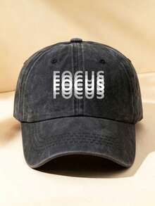 1pc Unisex Outdoor Casual Fashion Letter Print Personalized Vintage Baseball Cap Suitable For Daily Wear - Black - View 6