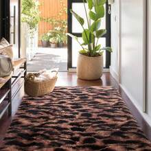 1pc,Leopard Print Soft Area Rugs For Bedroom,Non-Slip Fuzzy Shag Plush Soft Shaggy Bedside Rug,Tie-Dyed Living Room Carpet For Girls Teen Dorm Home Decor,Bedroom Living Room Rug,Floor Covering,And More With Anti-Slip Backing And Easy Maintenance - Coffee Brown - View 6