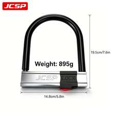 1pc Heavy Duty U-Lock, High Strength Anti-Pry, Anti-Cut And Anti-Drill Security Lock, Sturdy Weather-Resistant U-Lock, Suitable For Mountain Bikes, Electric Bikes, Scooters, Motorcycles, Luggage And Outdoor Equipment Security Protection - Silver - View 3