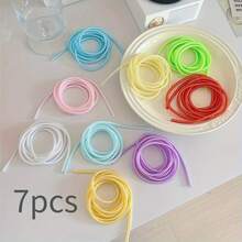 7pcs Spiral Phone Data Cable Protectors, Each 1.6m Long, Suitable For Universal Mobile Charger Cables, Prevent Charging Cable Bending And Breaking, Charger Earphone Data Cable Anti-Tangle Storage And Organization, Multiple Color Combinations, - A - View 2