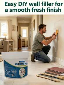 1 Set [Includes Scraper] Quick Wall Repair Paste, Home Wall Repair For Fine Cracks And Holes, Easy Operation With Strong Adhesion] Wall Repair Paste Putty Repair Kit With Scraper, Fast And Convenient Wall Repair Solution For Filling Home Walls, Gypsum Dents Repair And Wood Scratch Repair - A - View 2