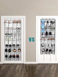 1pc Hanging Door Shoe Organizer, 35 Mesh Pockets, Suitable For Closet, Entryway, Bedroom, Bathroom, Storage Room Hanging Shoe Rack, Men's Sneakers, Women's High Heels, Flip-Flops Storage Rack - View 3