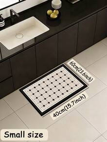 1pc Retro Checkered Pattern Pattern Kitchen Mat, 3.5 Mm Soft Rubber That Absorbs Water And Is Easy To Clean. Suitable For Corridors, Bathrooms, Living Rooms, Outdoor Door Mats, And Toilets. Useable Throughout The Year And For Various Holidays. - Multicolor - View 14