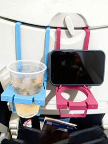 2-In-1 Foldable Stand & Phone Holder, Beverage Tray Accessory, Fits Most Airline Seat Trays, Suitable For Phone/Can/Cup - Multicolor - View 2