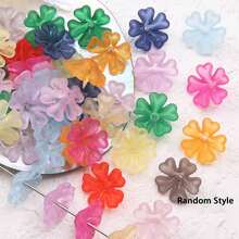 ABS Gold-Rimmed Faux Shell Petal Pendant, Random Mixed Color Glossy Shell Charm, DIY Bracelet Necklace Handmade Jewelry Making Accessories - Multicolor - View 19