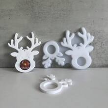 Christmas Reindeer Silicone Mold, Dual Size Deer Head Resin Casting Mold, Suitable For DIY Hanging Decorations, Plaster Crafts And Holiday Coasters - Multiple Styles - View 7