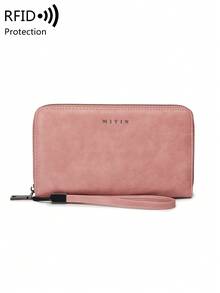 FOREVER MIYIN Women's RFID Blocking Zip Around Long Wallet, Vintage Purse With Wrist Strap And Pen Slot, ID Window, Coin Pocket, Multi Card Slots For Daily Use - Multicolor - View 13