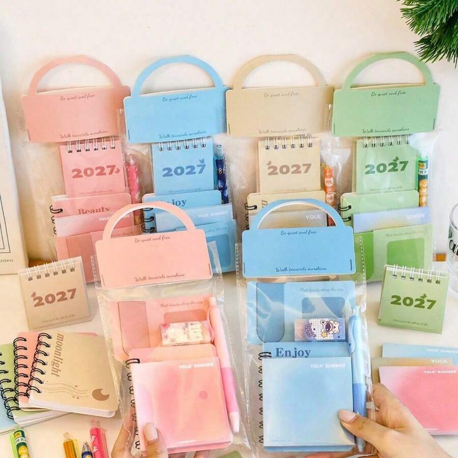 Morandi Stationery Set, Fresh Style Learning Supplies, Reward Gift For Students, Prize Gift Set, Office Stationery - Multicolor - View 1