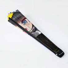 Penguin Girl Kung Fu Folding Fan, Large Fabric Folding Fan For Anime Conventions, Photo Ops, And Performances - Multicolor - View 2