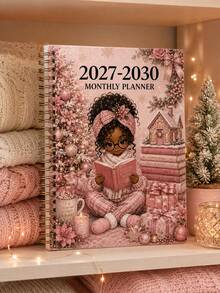2027-2030 Monthly Planner, 4-Year Spiral Bound Planner For Women And Girls, Pink Christmas Winter Theme, Monthly Schedule Management Notebook, Suitable For School, Work, Goals, Appointments And Holiday Planning, Cute Gift For Students And Office, Christmas Gift, Office Supplies, Desk Accessories - A5 - View 3
