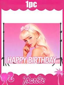MASSDI Birthday Party Backdrop, Multi-Style Pink Portrait Print Photo Banner, High Definition Ink Printing, Foldable Polyester, Pre-Punched Holes Quick Setup, Perfect For Party Photo Booth, Dessert Table Background, Wall Hanging & Celebration Decor - Multiple Styles - View 9