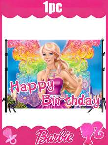MASSDI Birthday Party Photo Backdrop, 4 Styles Disco & Fashion Character Printed Banner, Vivid HD Pattern, Wrinkle-Proof Polyester, Pre-Punched Holes, Perfect For Party Photo Booth, Dessert Table, Wall Hanging & Birthday Celebration Decorations - Multiple Styles - View 6