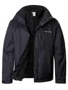 Columbia Jaket Softshell 3-in-1 Pria, Jaket Hangat Tahan Air dengan Lapisan Fleece untuk Olahraga Luar Ruangan Musim Gugur/Musim Dingin - Hitam - View 5