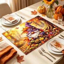 1pc Dish Drying Mat, Coffee Machine Mat, Autumn Forest Gnome Pattern Dish Drying Mat, Suitable For Daily Dish Draining, Fits Autumn Atmosphere Decor, Suitable For Autumn Thanksgiving Dining Scenes, Multi-Purpose Drying Mat, Home Gift, Tabletop Decoration - XYLSD-1090 - View 5