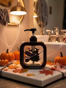 Cute Soap Dispenser - Halloween Design, Flying Witch, With Moisturizing Hand Soap Pump Bottle, Perfect For Kitchen Sink And Bathroom Decor - Multicolor - View 4