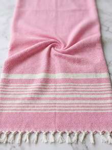 Retro Bedspread/Sofa Throw, Nap Blanket 175 X 190 Cm, Cotton Throw - Pink - View 2