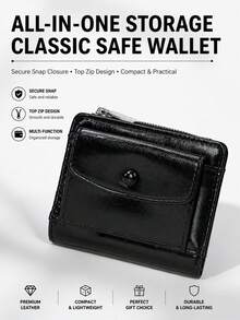 New Minimalist Small Flap Zipper Coin Purse, INS Style Student Women's Premium Solid Color Short Wallet, No Box, Birthday, Anniversary, New Year, Christmas Gift - Multicolor - View 1