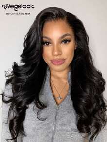 MEGALOOK 6"X6" Lace Front Wavy Human Hair Wig, Pre-Cut 6" Depth, Seamless No Glue, Pre-Bleached & Pre-Trimmed, Easy To Wear, 180% Density 6"X6" Lace Parting, Natural Color, Suitable For Beginners, Natural Look - SNatural - View 5
