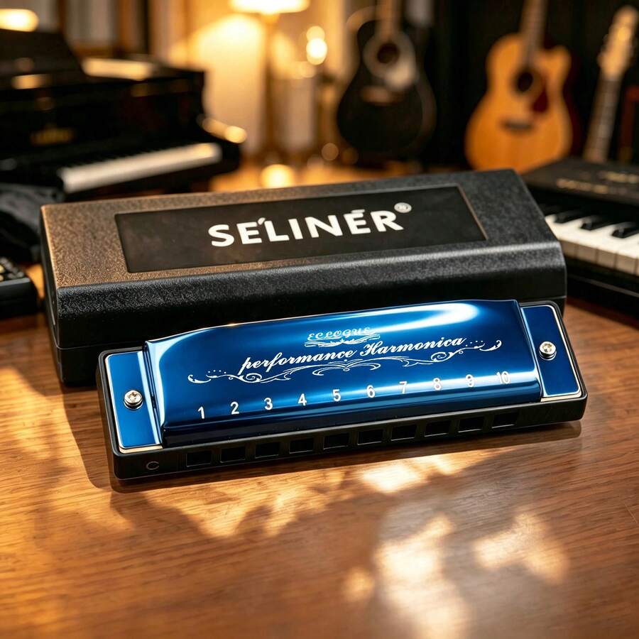 SELINER Selinger Blues 藍調口琴 C調 10孔 銅板簧片 全音階口琴 初學者專業級 金屬禮品